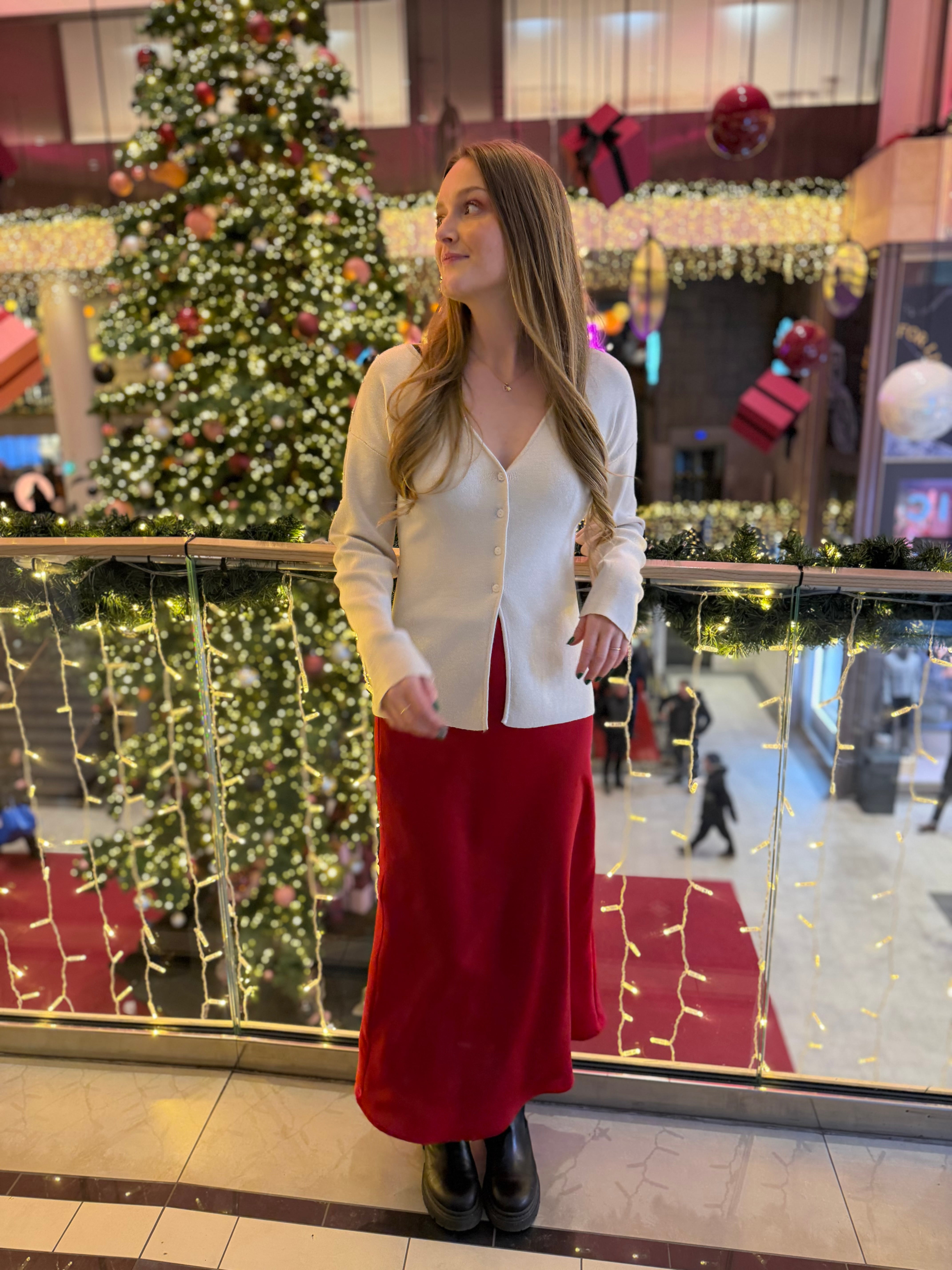 VIELLETTE Midi Skirt - Jester Red